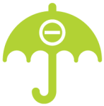 Umbrella Icon with Symbol